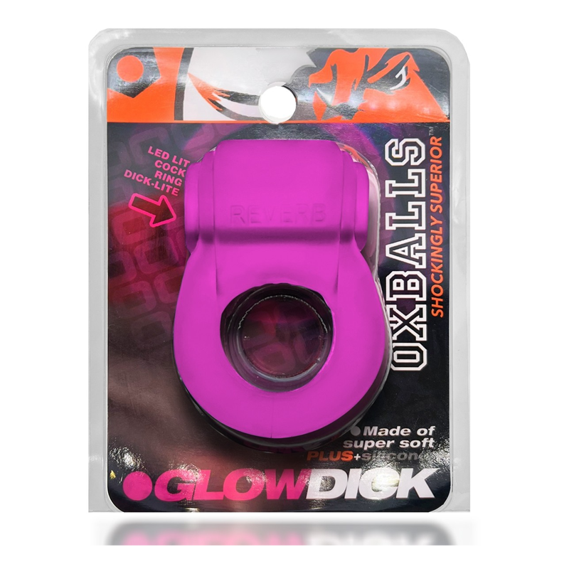 GLOWDICK, cockring avec LED, PINK ICE