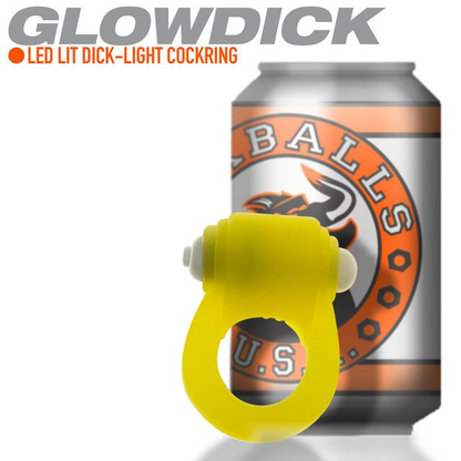 GLOWDICK, cockring avec LED, YELLOW ICE