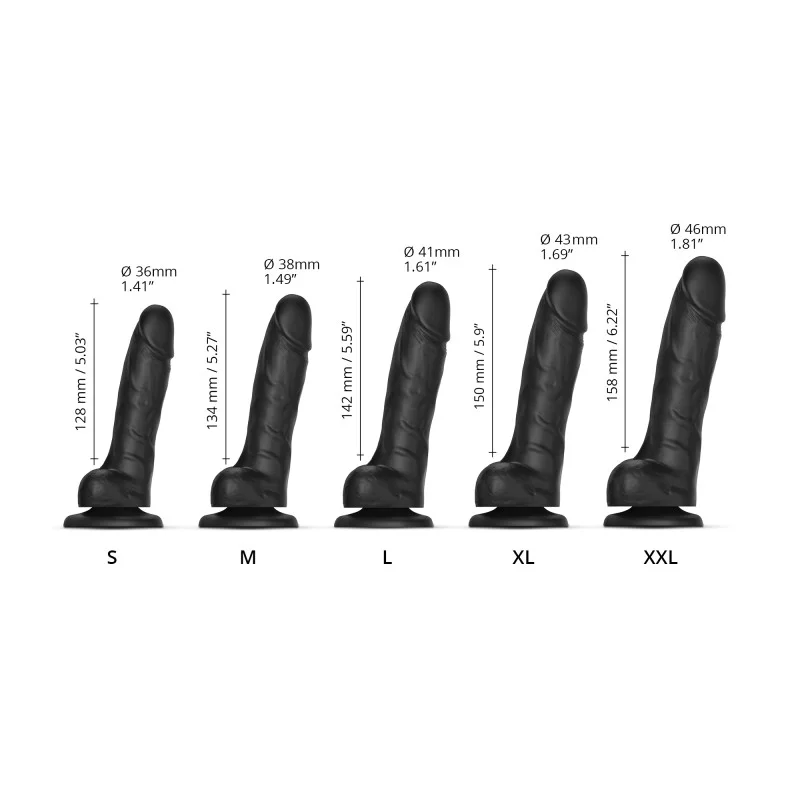 DILDO RÉALISTE À PEAU COULISSANTE NOIR XXL