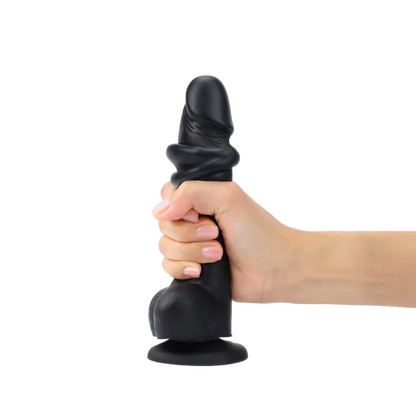 DILDO RÉALISTE À PEAU COULISSANTE NOIR XXL